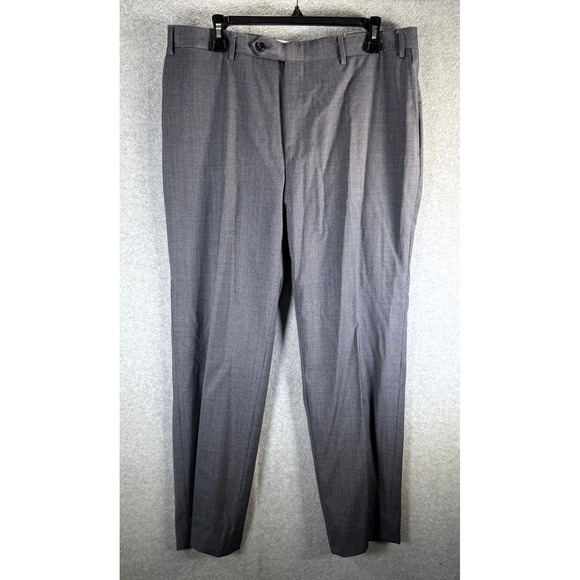 Canali Dress Pants Men's 36 Gray‎ Houndstooth Wool Slash Pockets Classic Formal - Picture 1 of 13